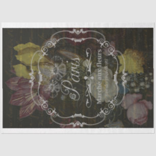 Flower Market French Label Decoupage Tissue Paper