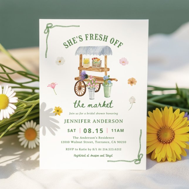 Flower Market Fresh Off The Market Bridal Shower  Invitation (Creator Uploaded)