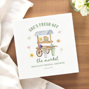 Flower Market Fresh Off The Market Bridal Shower Napkin