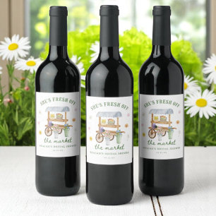 Flower Market Fresh Off The Market Bridal Shower Wine Label