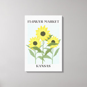 Flower Market Kansas Yellow Sunflower Floral Canvas Print