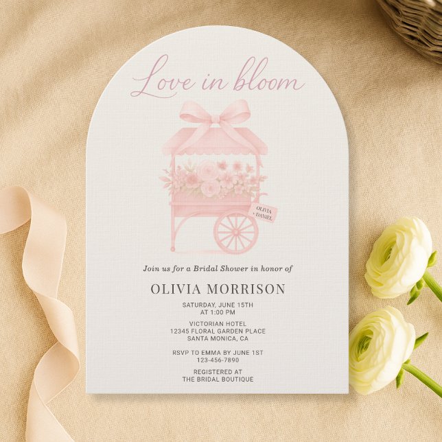 Flower Market Love in Bloom Pink Bridal Shower Invitation (Creator Uploaded)