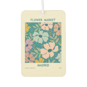 Flower Market Madrid Print Car Air Freshener