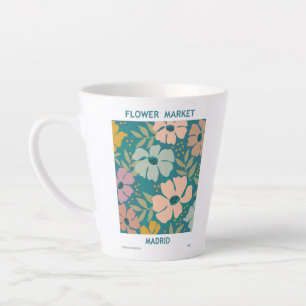 Flower Market Madrid Print Latte Mug