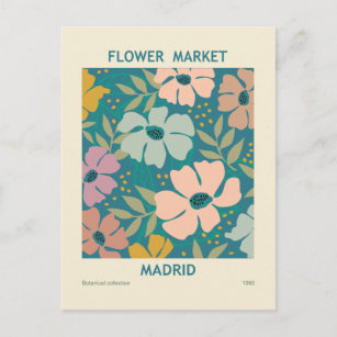 Flower Market Madrid Print Postcard