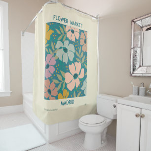 Flower Market Madrid Print Shower Curtain