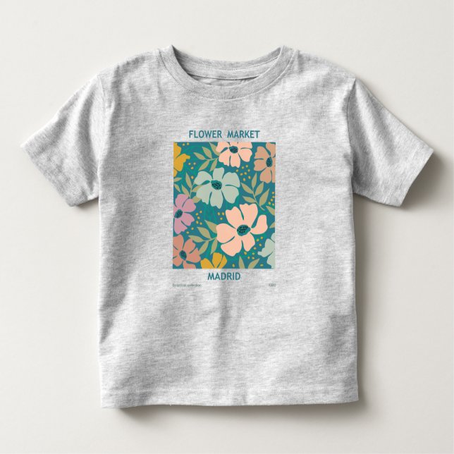 Flower Market Madrid Print Toddler T-Shirt (Front)