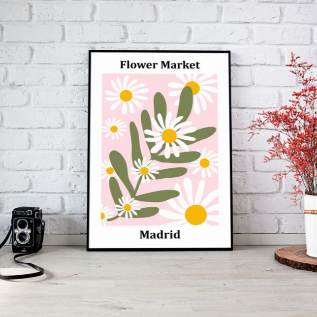 Flower Market Madrid, Wall Art Design (living room décor, above bed wall art, modern home décor, nursery wall art, large wall décor, canvas)