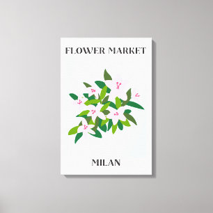 Flower Market Milan Pink Lily Flower Floral Canvas Print