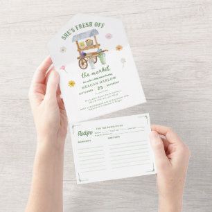 Flower Market Off The Market Bridal Shower All In One Invitation