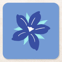 Flower Market Print Mykonos Retro Vintage Blue