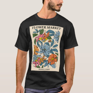 Flower Market Print Paris Abstract Flowers Art T-Shirt