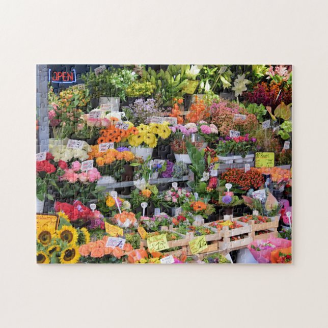 Flower Market - Streets of Germany -11x14 - 252 pc Jigsaw Puzzle (Horizontal)