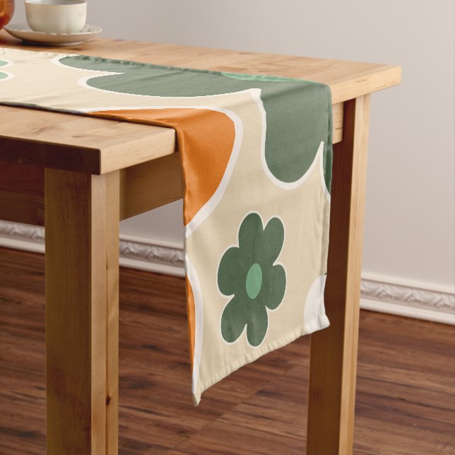 Flower Market Tokyo Floral Art Retro Flowers Short Table Runner (In Situ)
