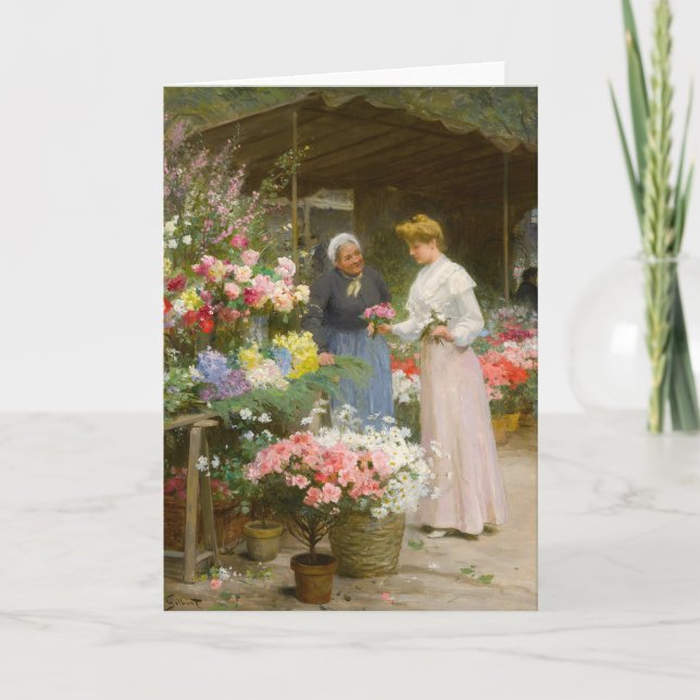 Flower Market | Victor Gabriel Gilbert Card (Front)