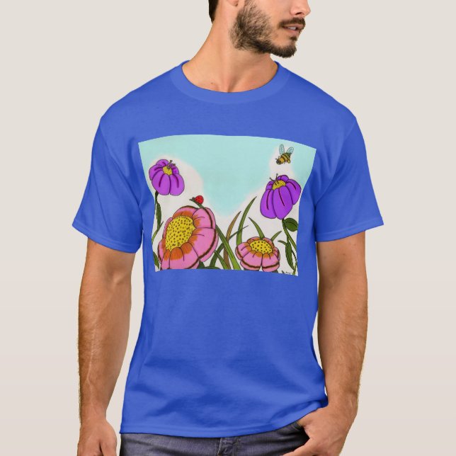 Flower Meadow Adult Dark T-Shirt (Front)