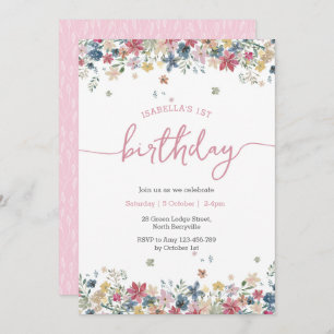 Flower Meadow Birthday Invitation