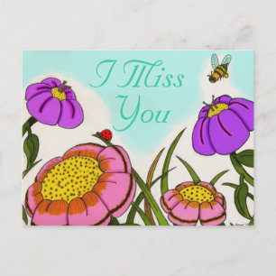 Flower Meadow "I Miss You" Postcard