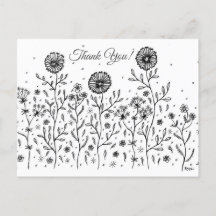 Flower Meadow Line Art Thank You!