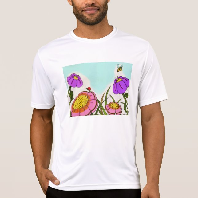 Flower Meadow Mens Performance T-Shirt (Front)