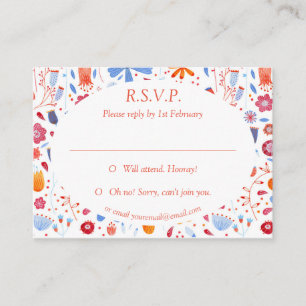 Flower Meadow Watercolor R.S.V.P. Enclosure Card