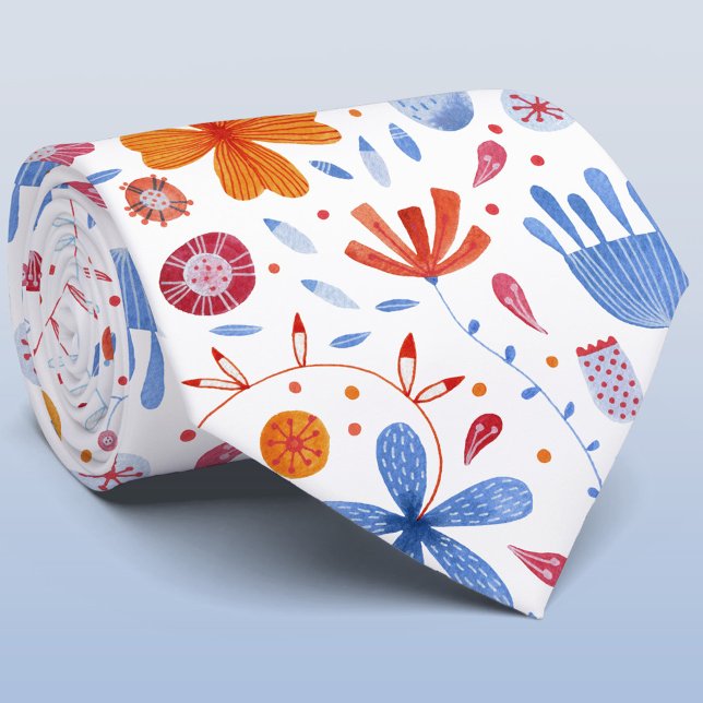Flower Meadow Watercolor Tie (Creator Uploaded)