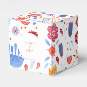Flower Meadow Watercolor Wedding Favour Box