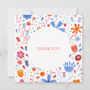 Flower Meadow Watercolor Wedding Thank You Card