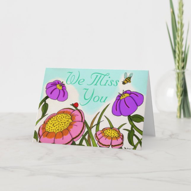 Flower Meadow "We Miss You" Card (Front)