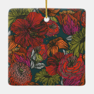 Flower Medley Ceramic Ornament