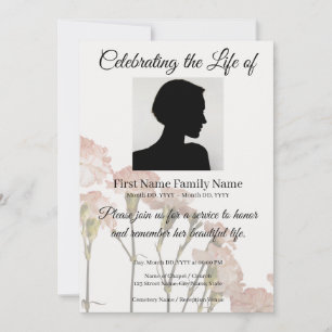Flower memorial invitation