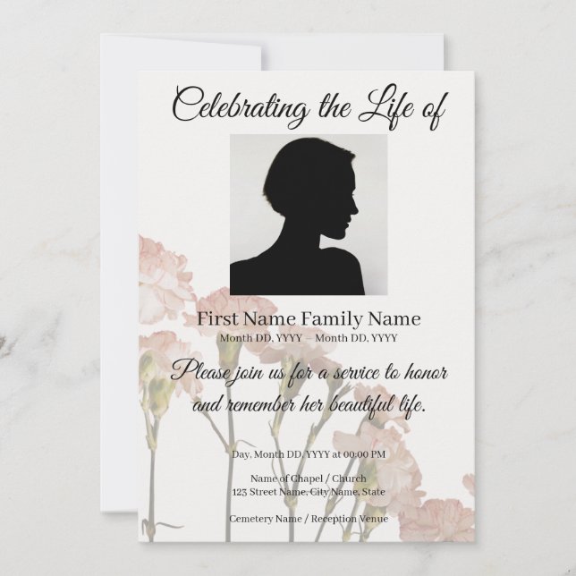 Flower memorial invitation (Front)