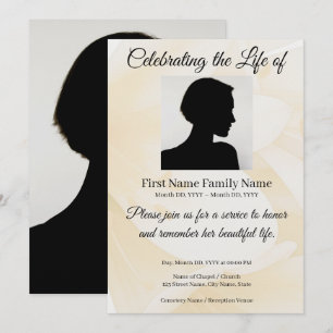 Flower memorial invitation