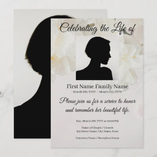 Flower memorial invitation