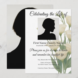 Flower memorial invitation