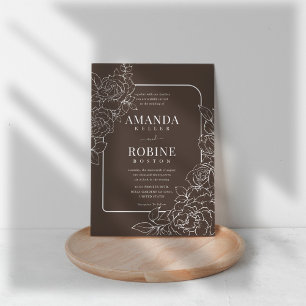 Flower Minimalist Modern Elegant Wedding Invitation