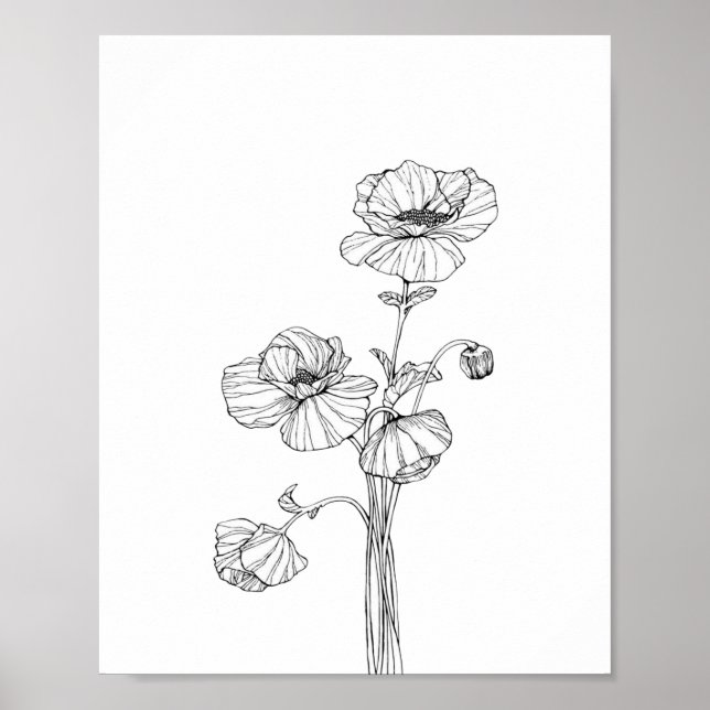 Flower Minimalist Poster Paper (Matte) (Front)