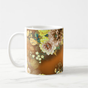 Flower Mix: Orange Background Coffee Mug