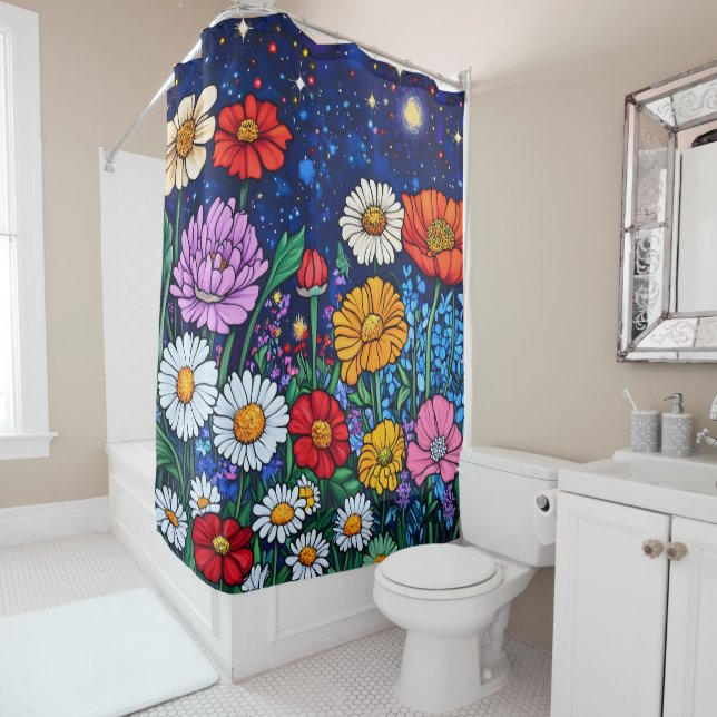 Flower mix shower curtain (In Situ)