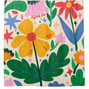 Flower Mixtape Shower Curtain