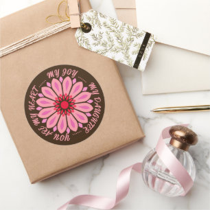 FLOWER MODERN GIFT FROM MOM DAD SISTER SON BOSS CLASSIC ROUND STICKER
