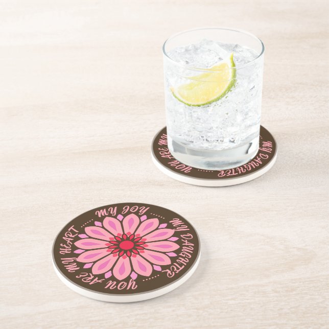 FLOWER MODERN GIFT FROM MOM DAD SISTER SON BOSS COASTER (Side)