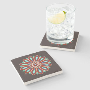 FLOWER MODERN GIFT FROM MOM DAD SISTER SON BOSS WI STONE COASTER