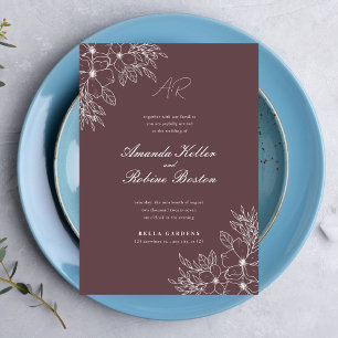 Flower Modern Simple Wedding Invitation