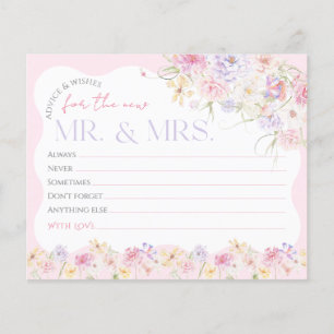 Flower Modern Wavy Bridal Shower Wishes Game