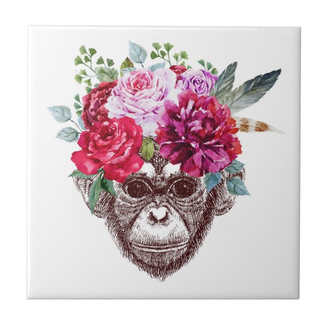 Flower Monkey Face Tile (Front)