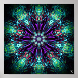 Flower monsters shield v2 - patterns pareidolia poster