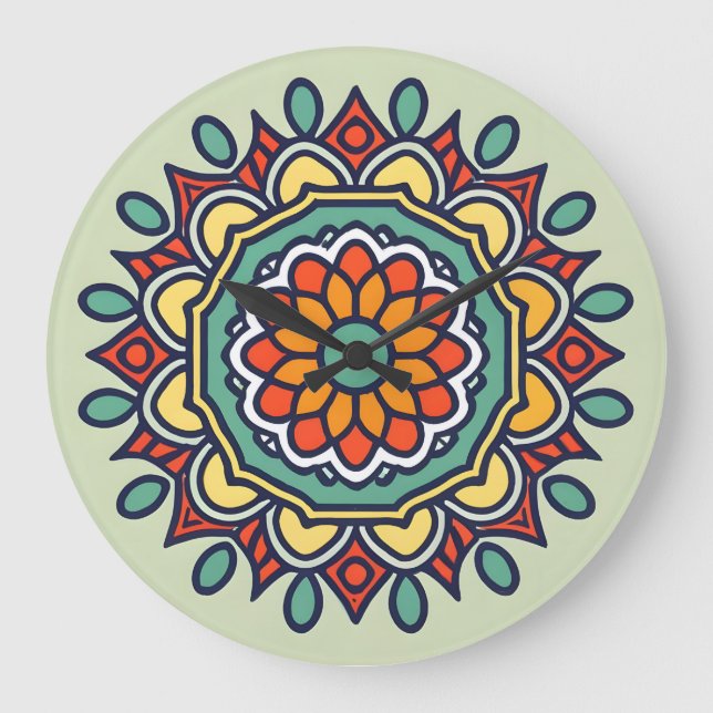 flower mosaic large clock (Front)