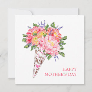 Flower Mother's Day Card, Greetings Cards, Gift