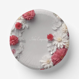 Flower Motifs on Paper Bowls Plate